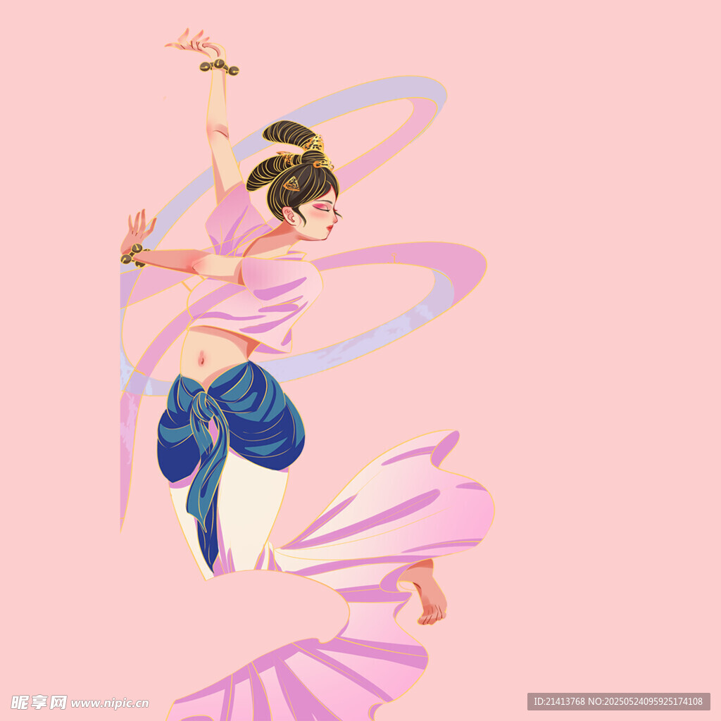 敦煌飛天舞者優(yōu)美身姿