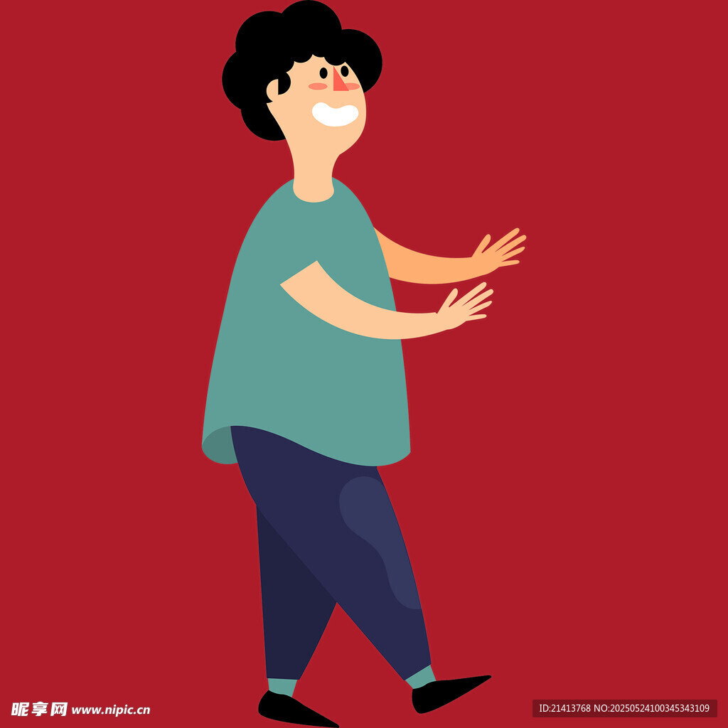 歡快男子舞動姿態