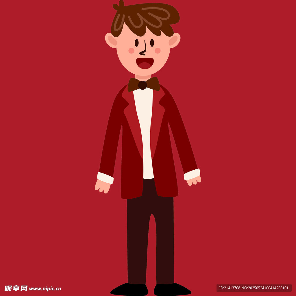 穿禮服的卡通男孩
