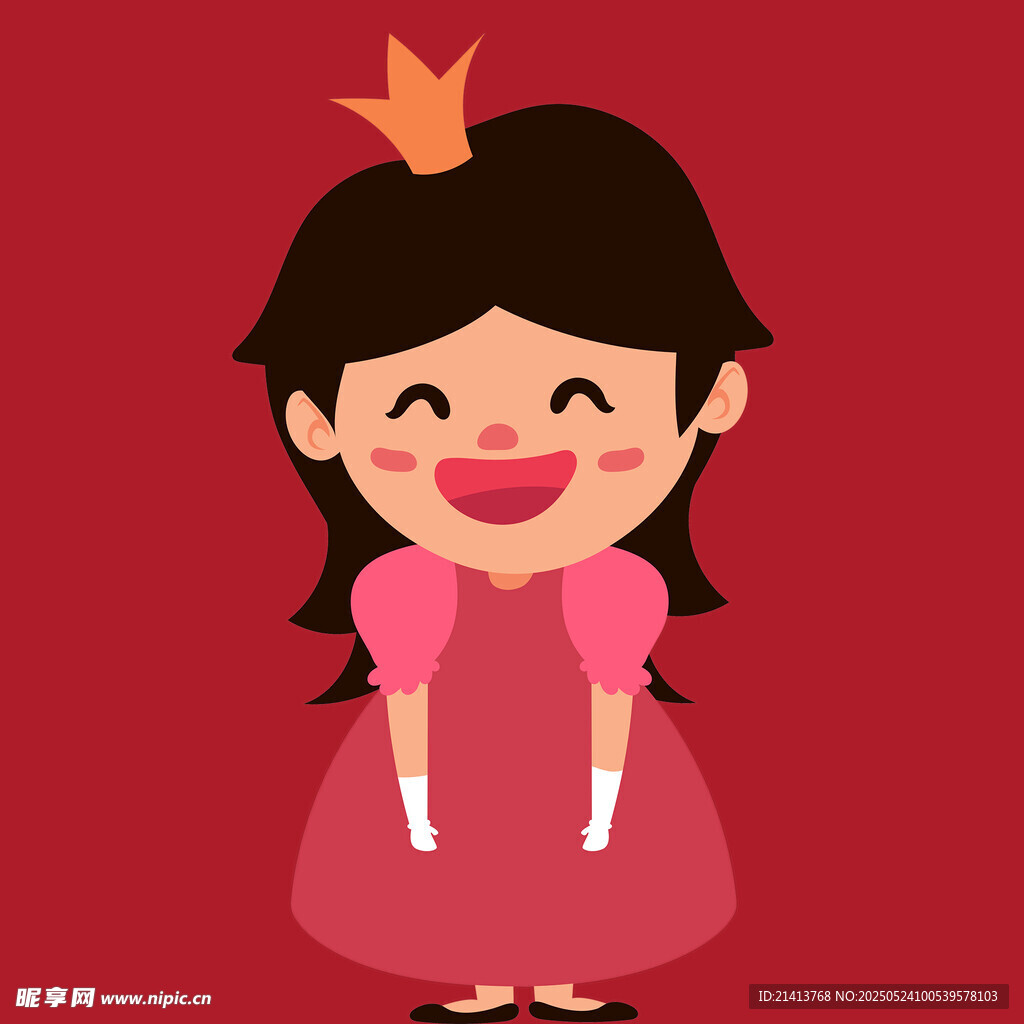 可愛公主形象插畫