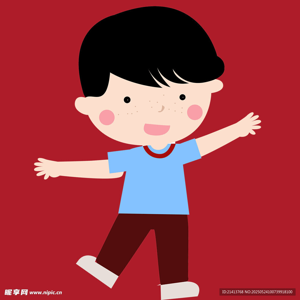 快樂小男孩張開雙臂