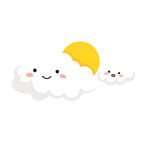 可愛云朵與太陽卡通形象