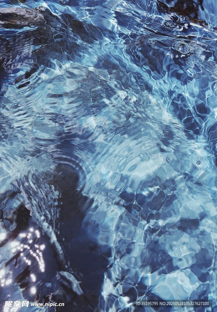 藍色水波紋理特寫