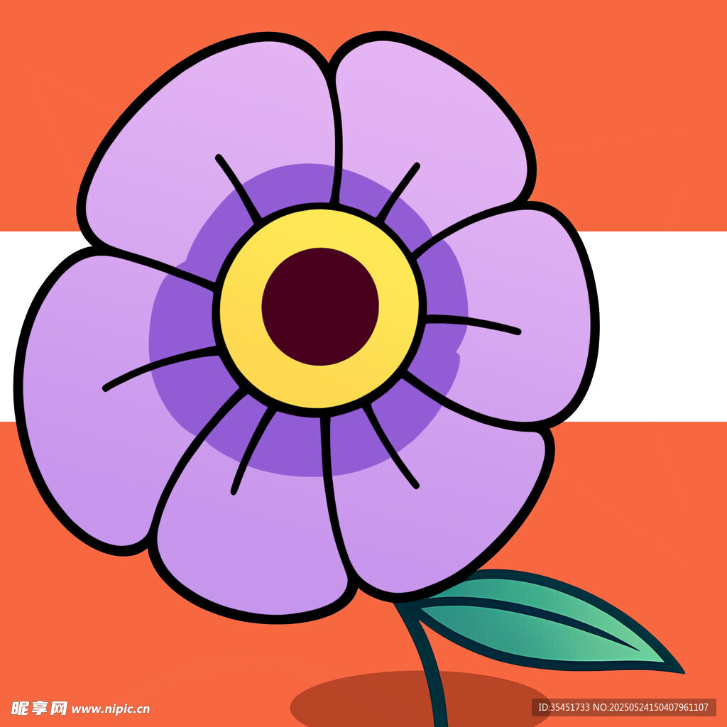 紫色花朵插畫
