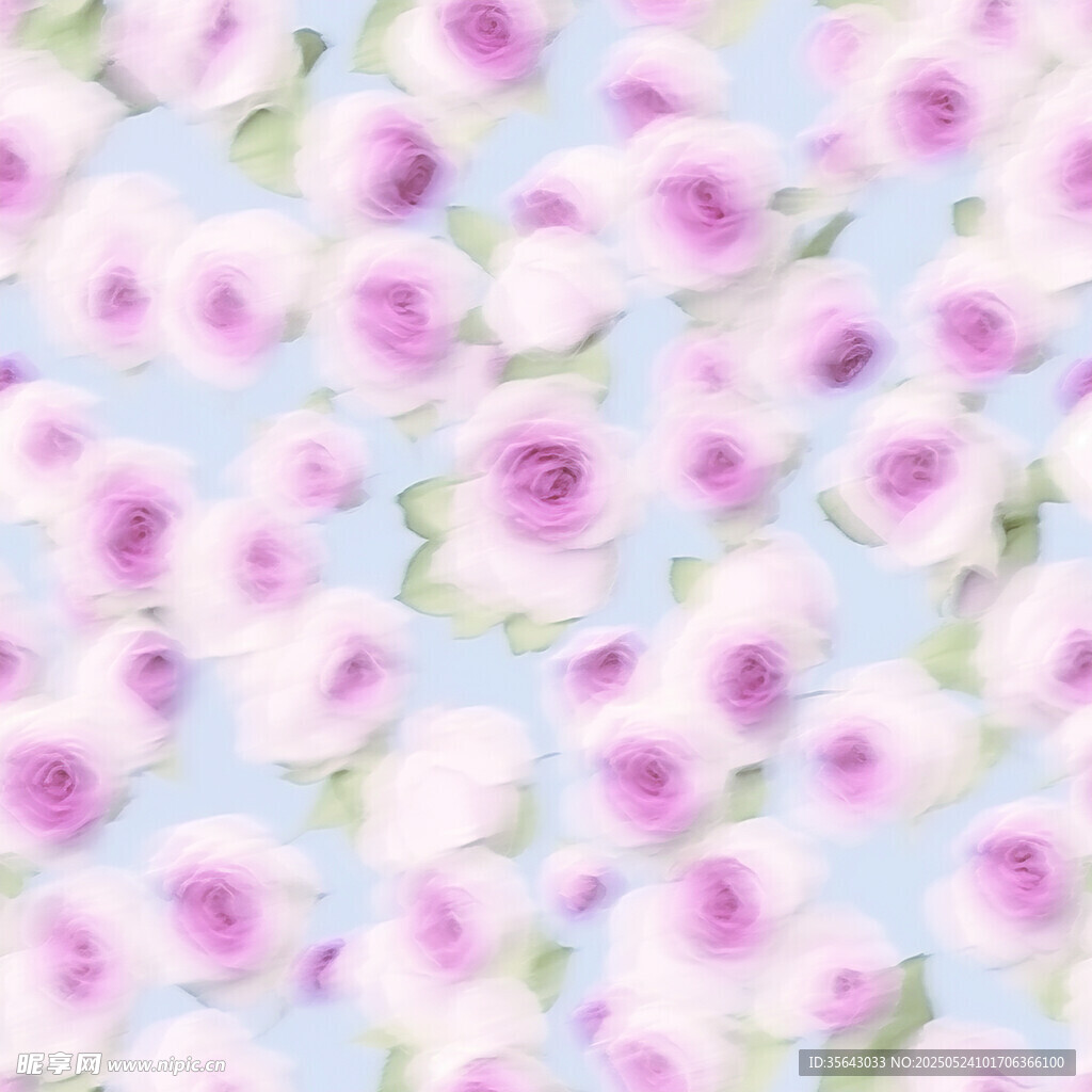 夢幻粉白花朵圖案背景