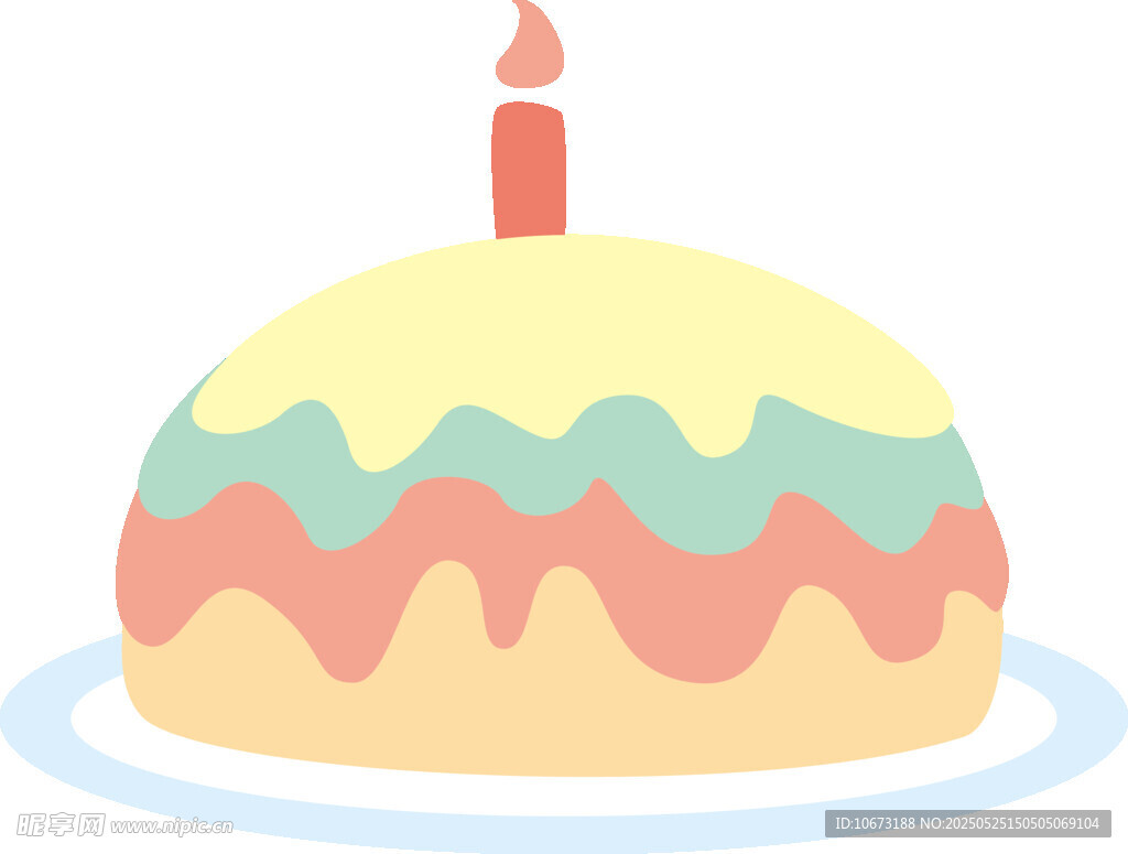多彩生日蛋糕插著蠟燭