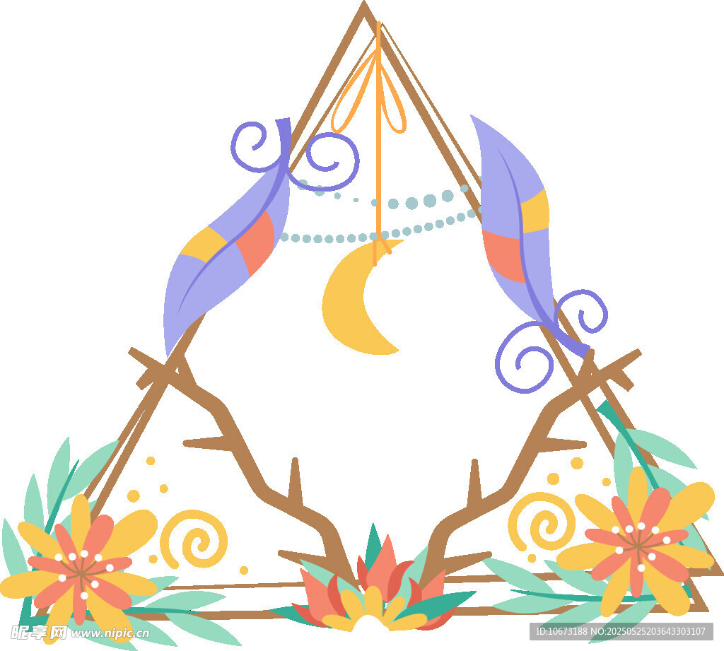 夢幻露營帳篷插畫