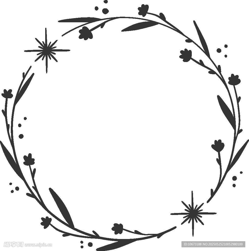 花卉藤蔓星星裝飾圓環