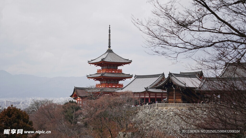 日本古寺建筑風景圖