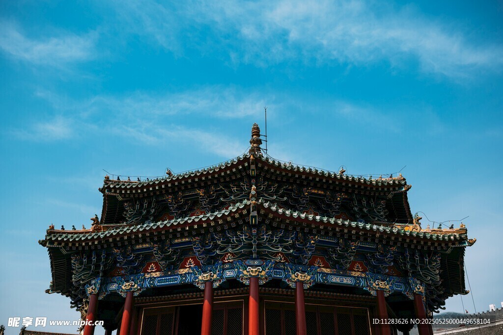 中式古建筑屋頂特寫