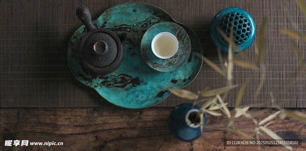 復古風茶具擺件靜物圖