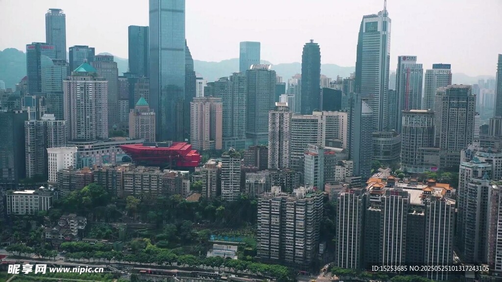 繁華都市天際線景觀