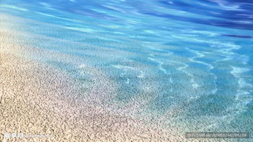 海邊沙灘與藍(lán)色海浪美景