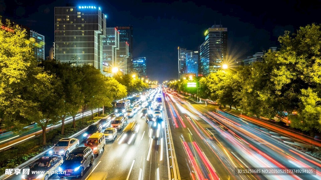 城市夜景車流光影之美