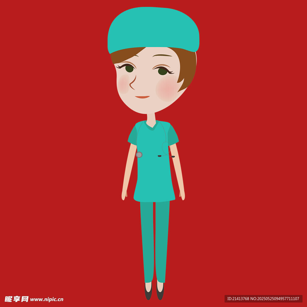 卡通女醫護人員形象