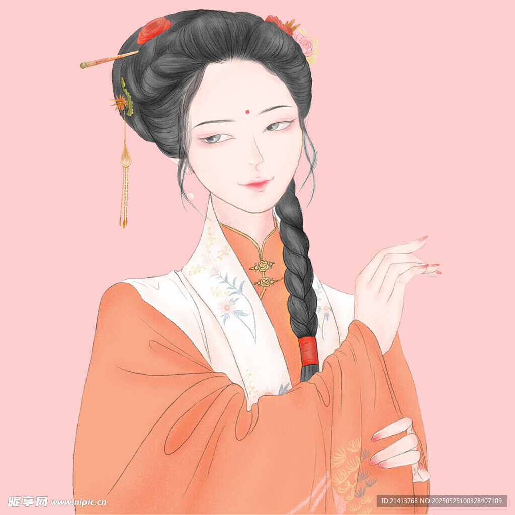 古風漢服女子優雅姿態