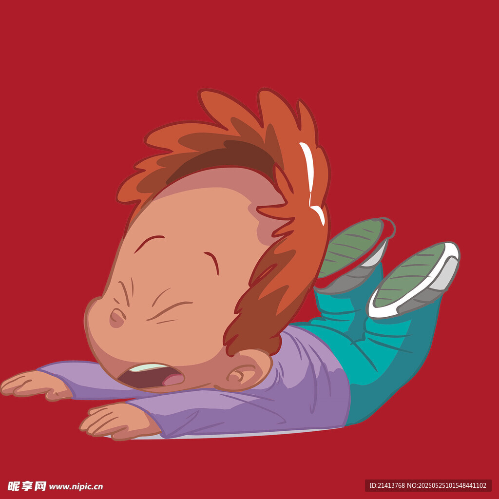趴著大笑的可愛小孩