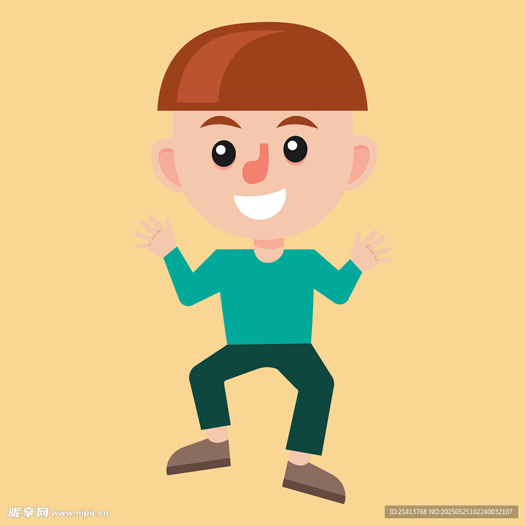 快樂男孩開心舞動