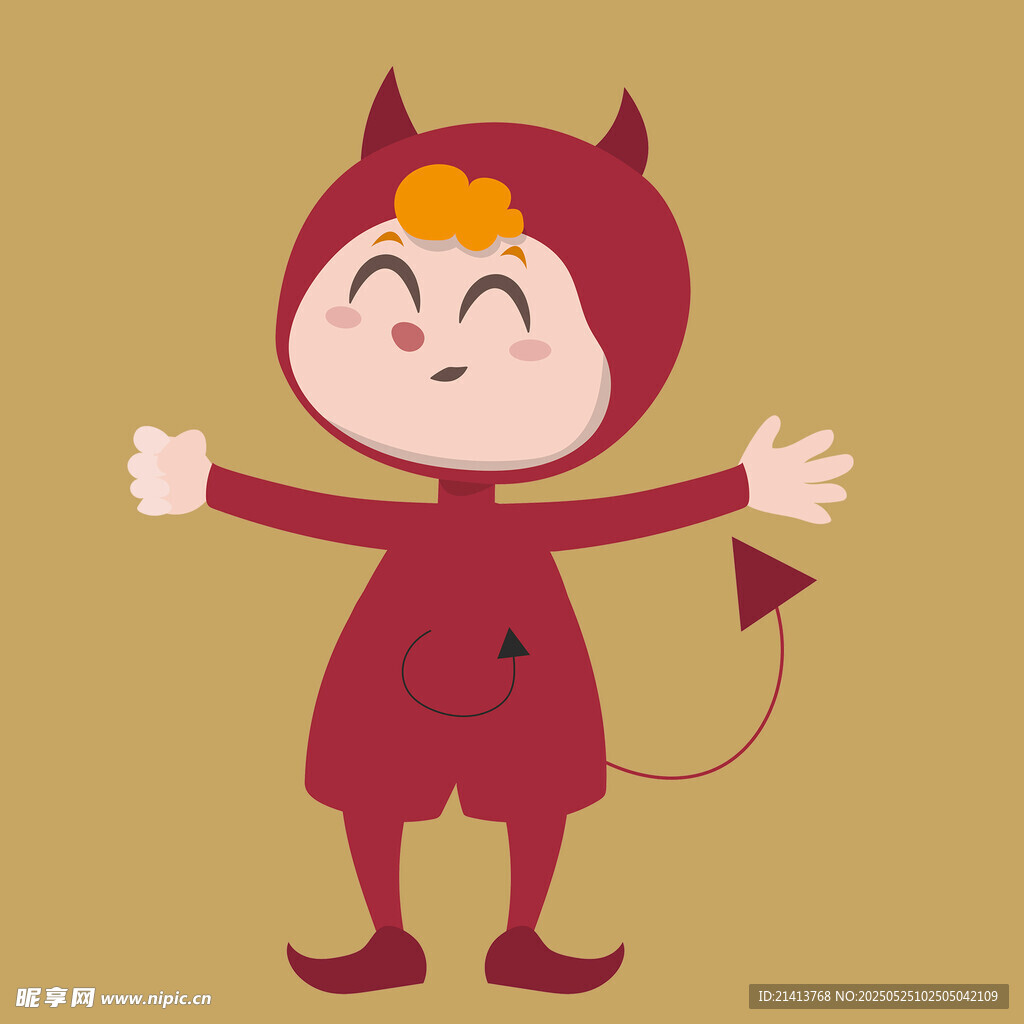 可愛小惡魔扮相的孩童