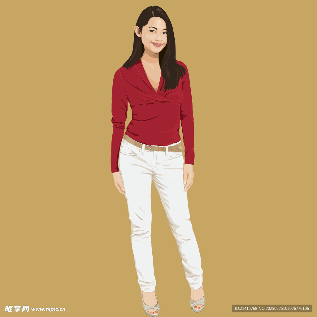 紅衣女子時尚穿搭展示