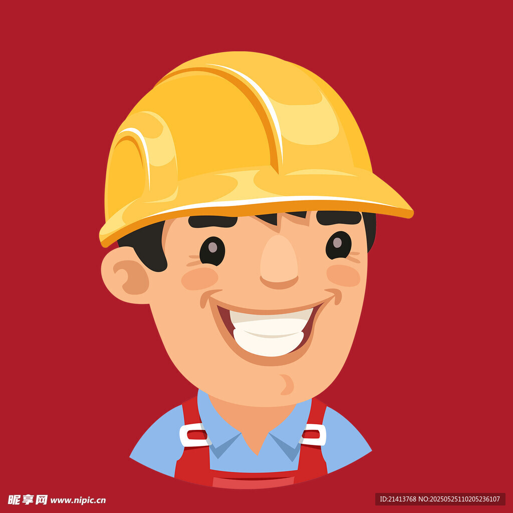 微笑的建筑工人形象