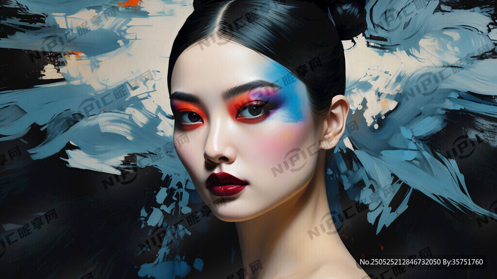 黑色底色 上面彩色嘴唇