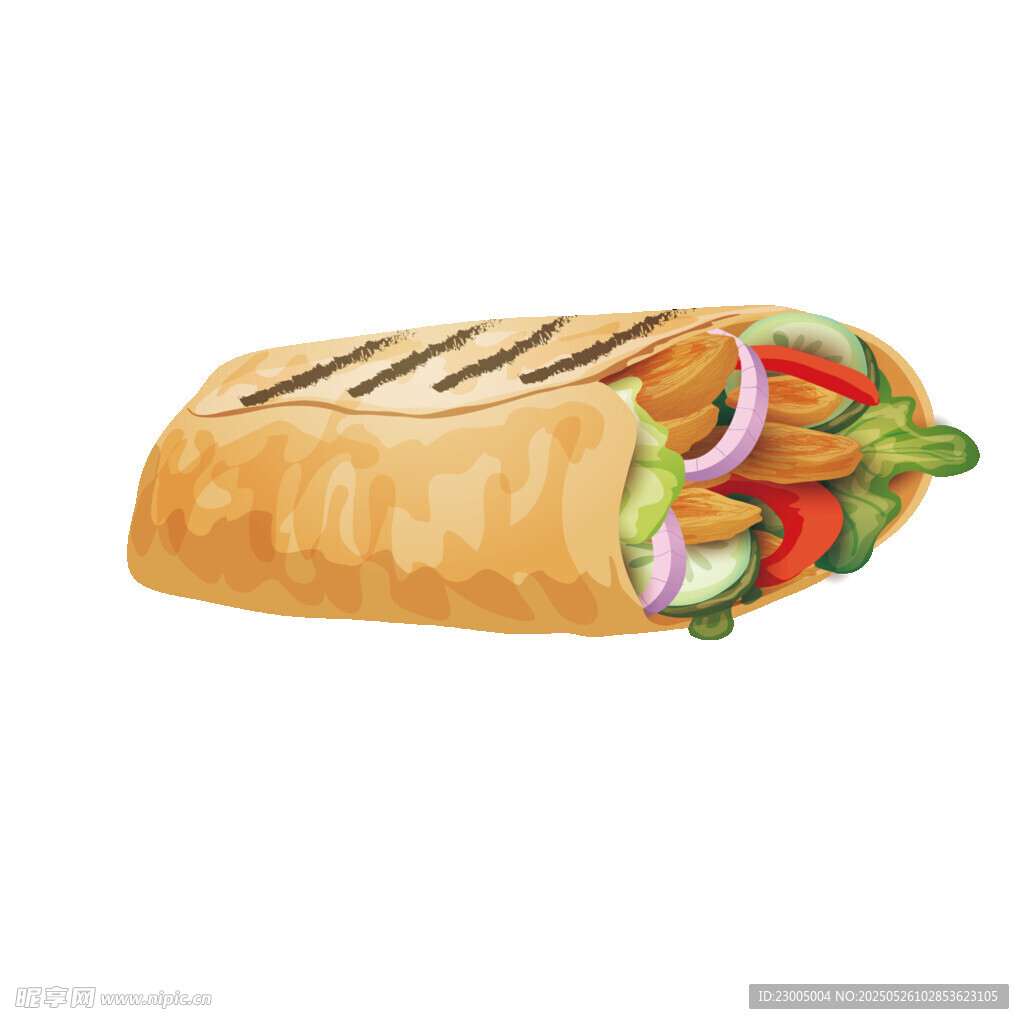 美味墨西哥卷餅插畫