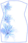 藍(lán)花裝飾女士連衣裙輪廓