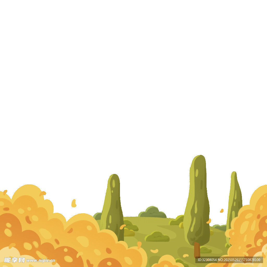 秋日田野風景插畫