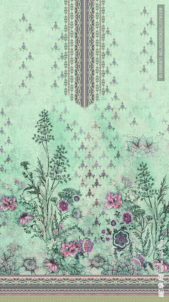 花卉圖案的精美織物設(shè)計(jì)
