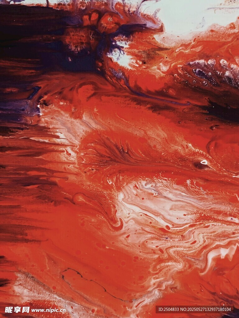 抽象紅色筆觸藝術畫面