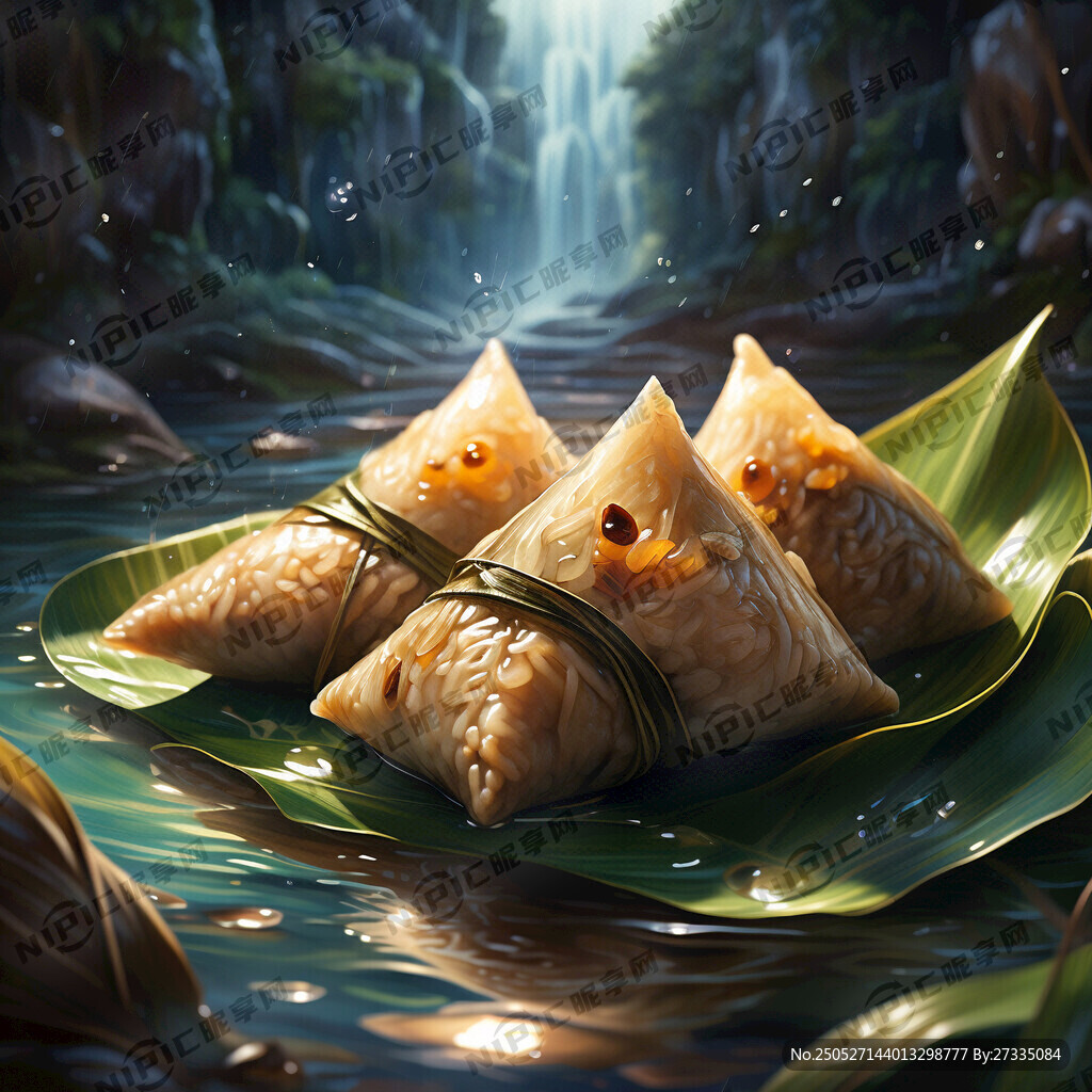 粽子 晶瑩剔透 河流 特寫
