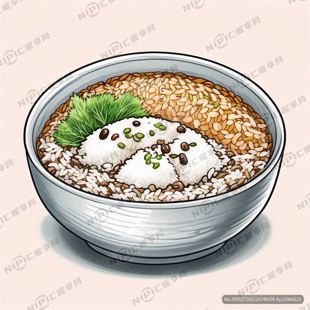 一碗砂鍋米飯 手繪插畫
