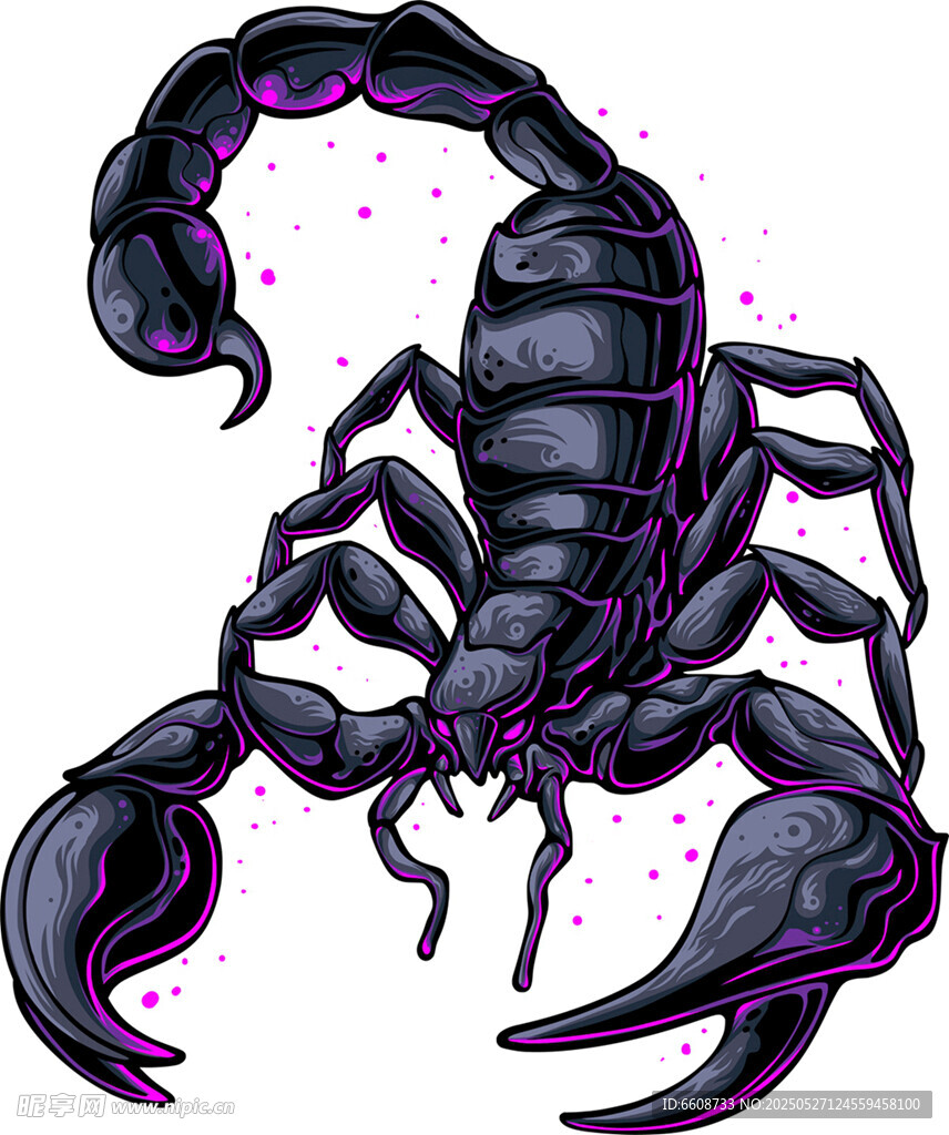 紫色神秘蝎子插畫