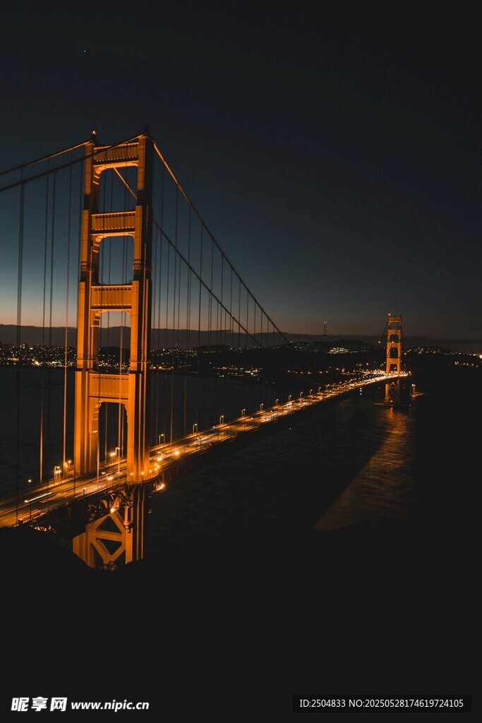 夜幕下的金門大橋