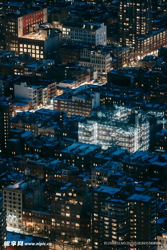 城市璀璨夜景俯瞰圖
