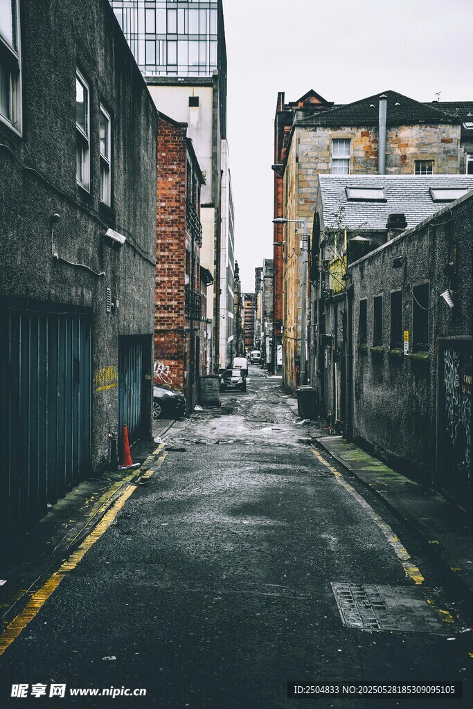 狹窄城市小巷街景