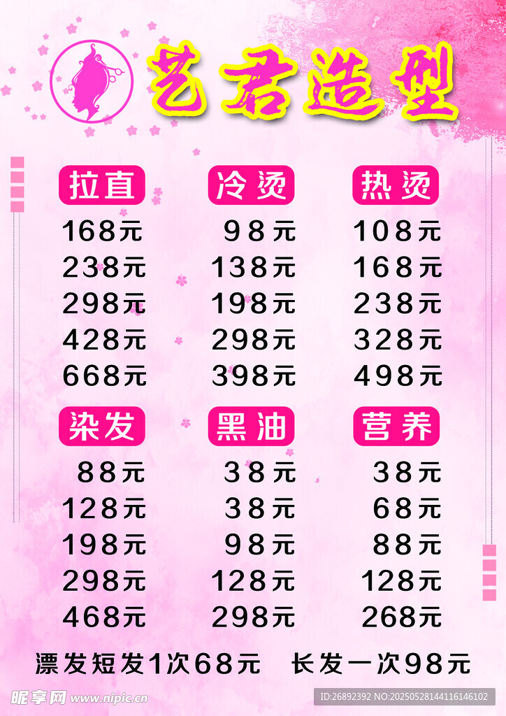 理發(fā)造型海報貼紙展板門頭