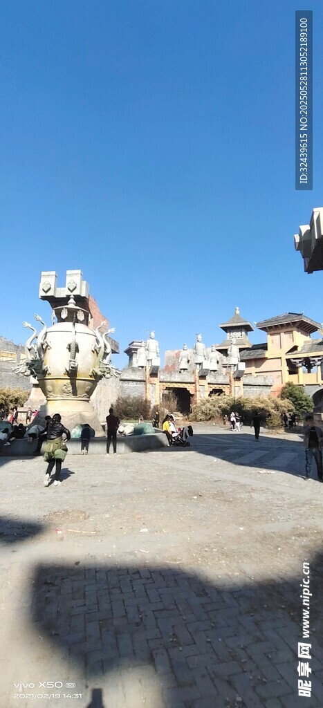 沙漠駱駝隊行進景觀