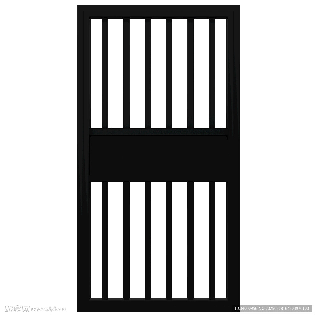 簡約黑色豎條柵欄金屬鐵門