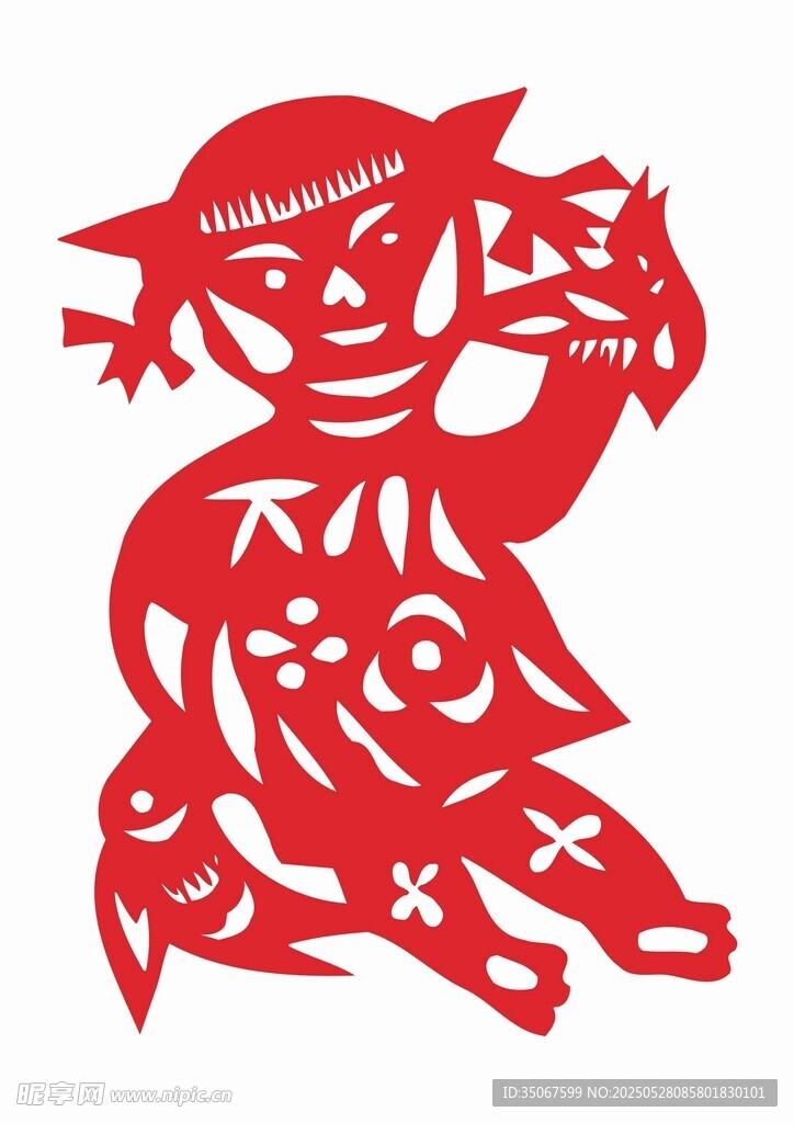 傳統剪紙虎娃形象