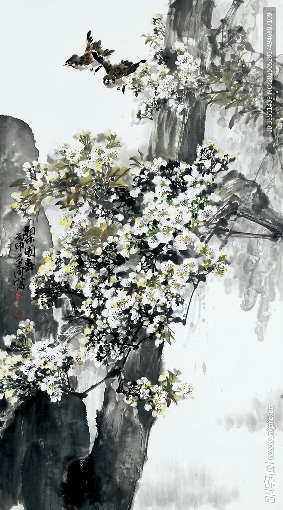 水墨梅花圖