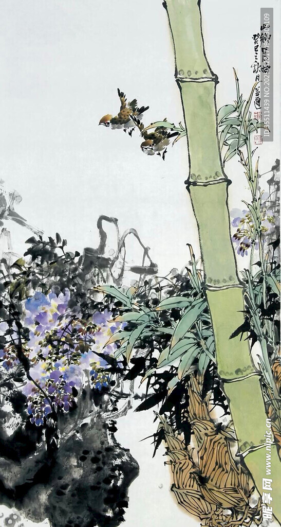 水墨竹景圖