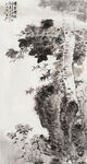水墨山水古樹圖