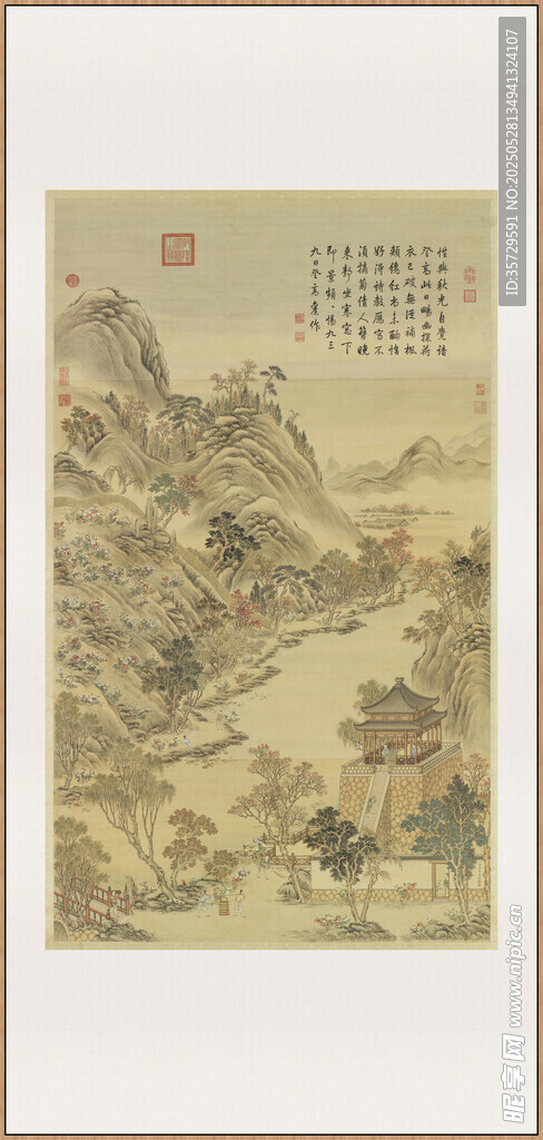 無射戒寒圖軸古代山水畫卷景