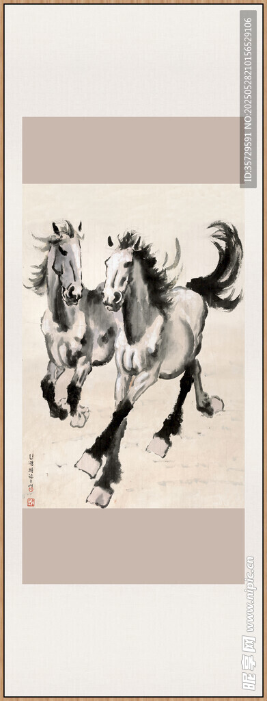 徐悲鴻水墨奔馬圖