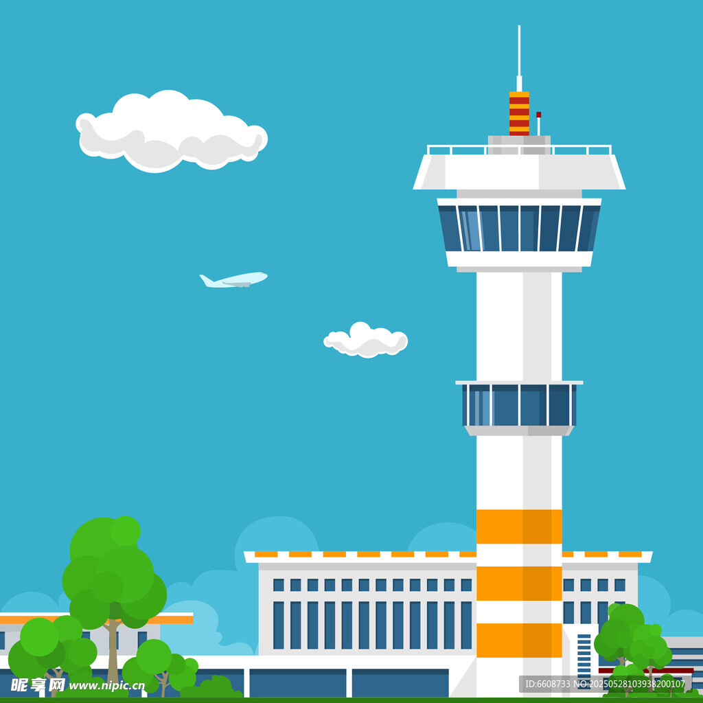 機場塔臺與建筑景觀