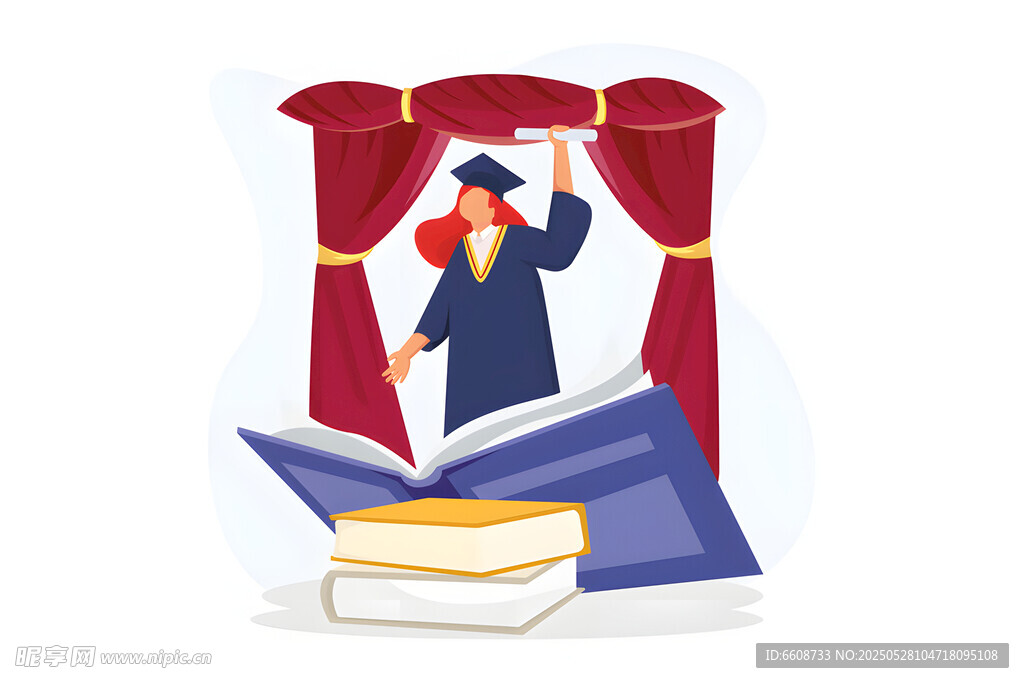 畢業時刻學子與書籍的紀念