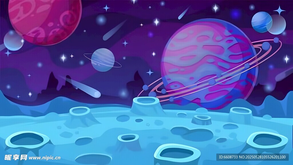 夢幻太空星球場景畫面