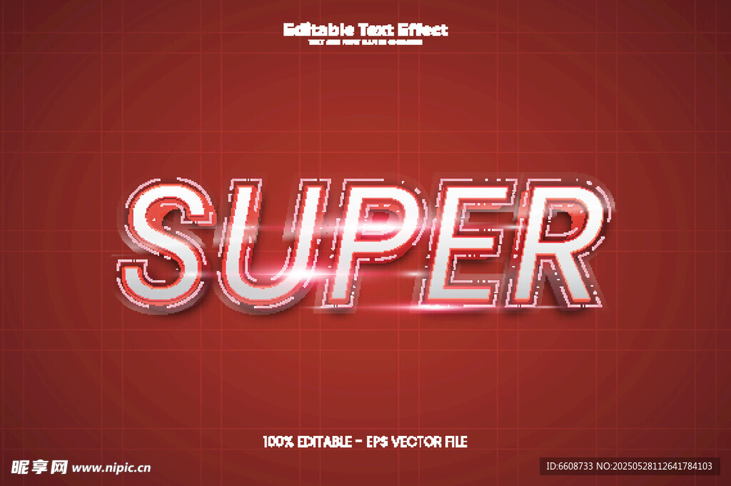 紅色背景上的立體SUPER
